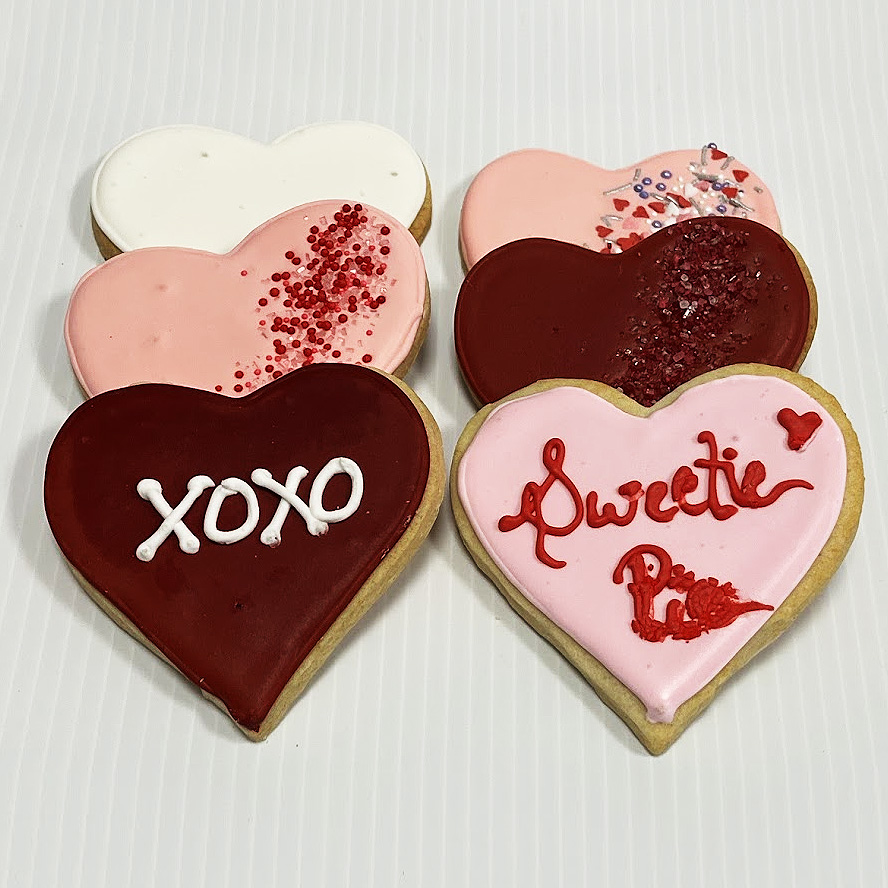 Decorated Heart Shaped Sugar Cookies